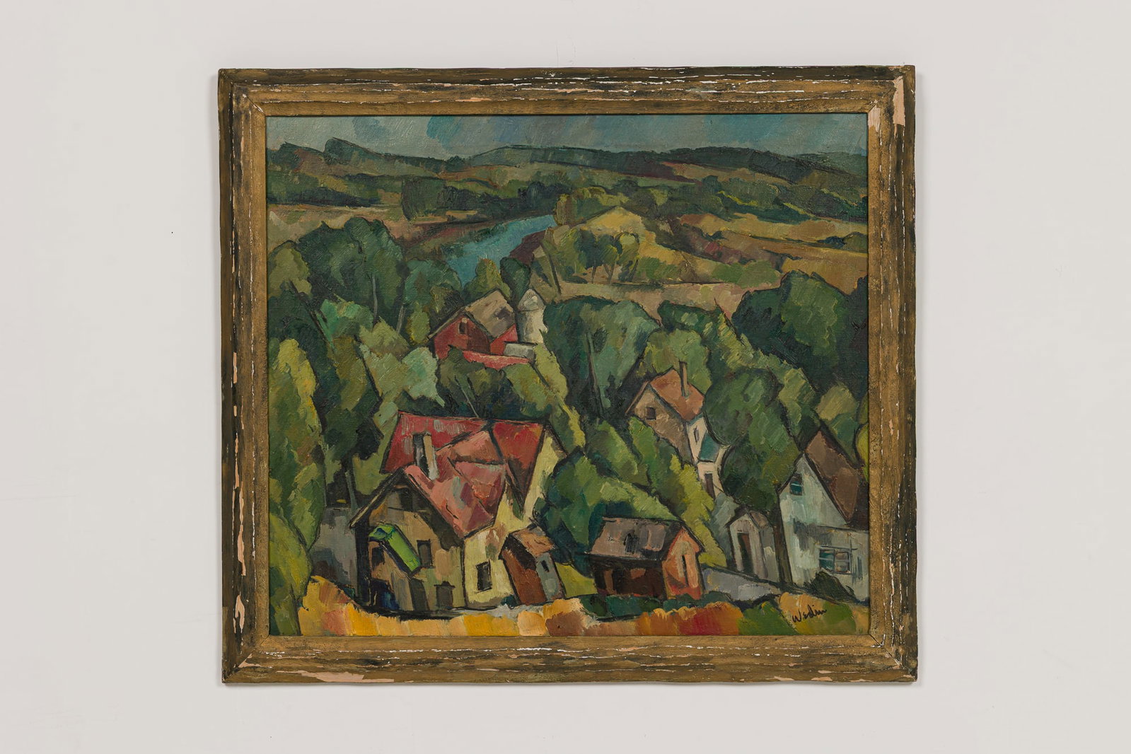 Elof Wedin, oil on canvas: Elof Wedin (Swedish/American, 1901-1983), Country Landscape, signed lower right, 30.5"h x 34"w (frame) Provenance: Art and Antiques from a New Jersey Collection Category