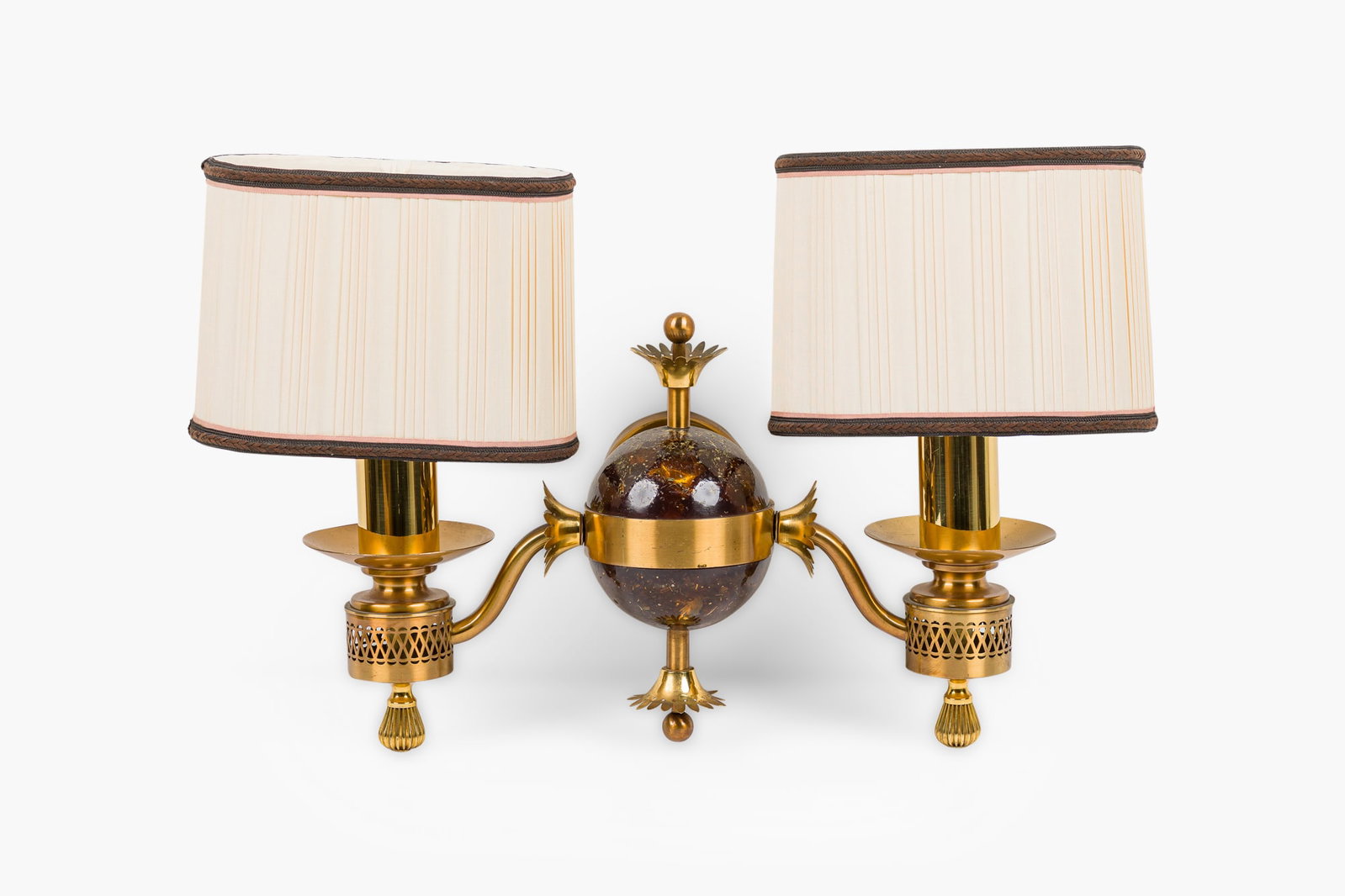 Maison Charles (attrib), gilt brass and fractal resin sconces - 2