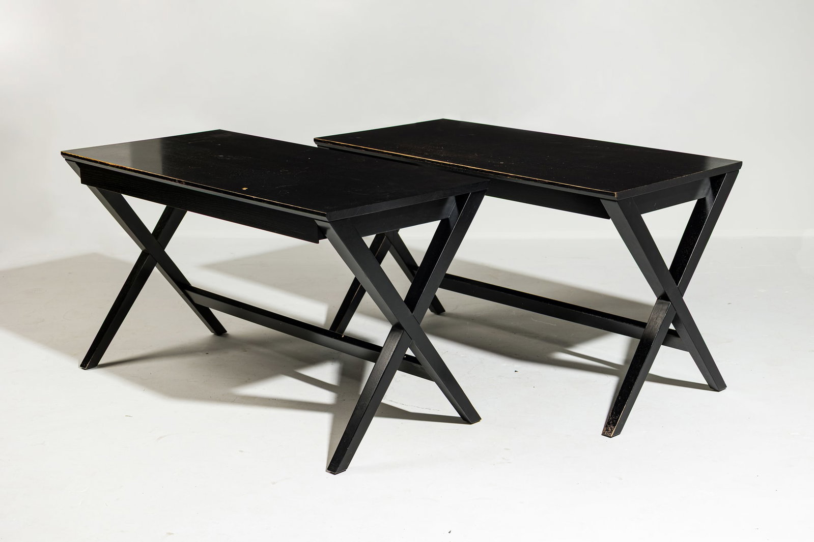 Crate & Barrel, pair ebonized "Spotlight" console desks (1 of 20)