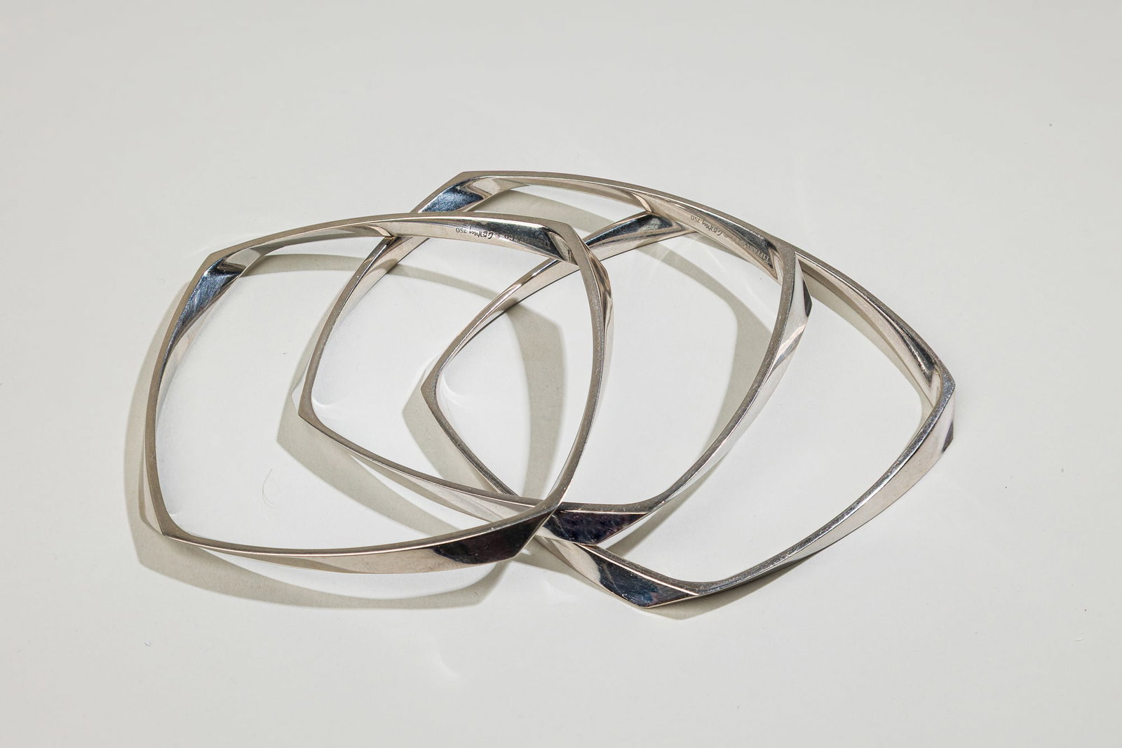 Tri-18K White Gold Tiffany@Co. Frank Gehry Torque Bangles (1 of 2)