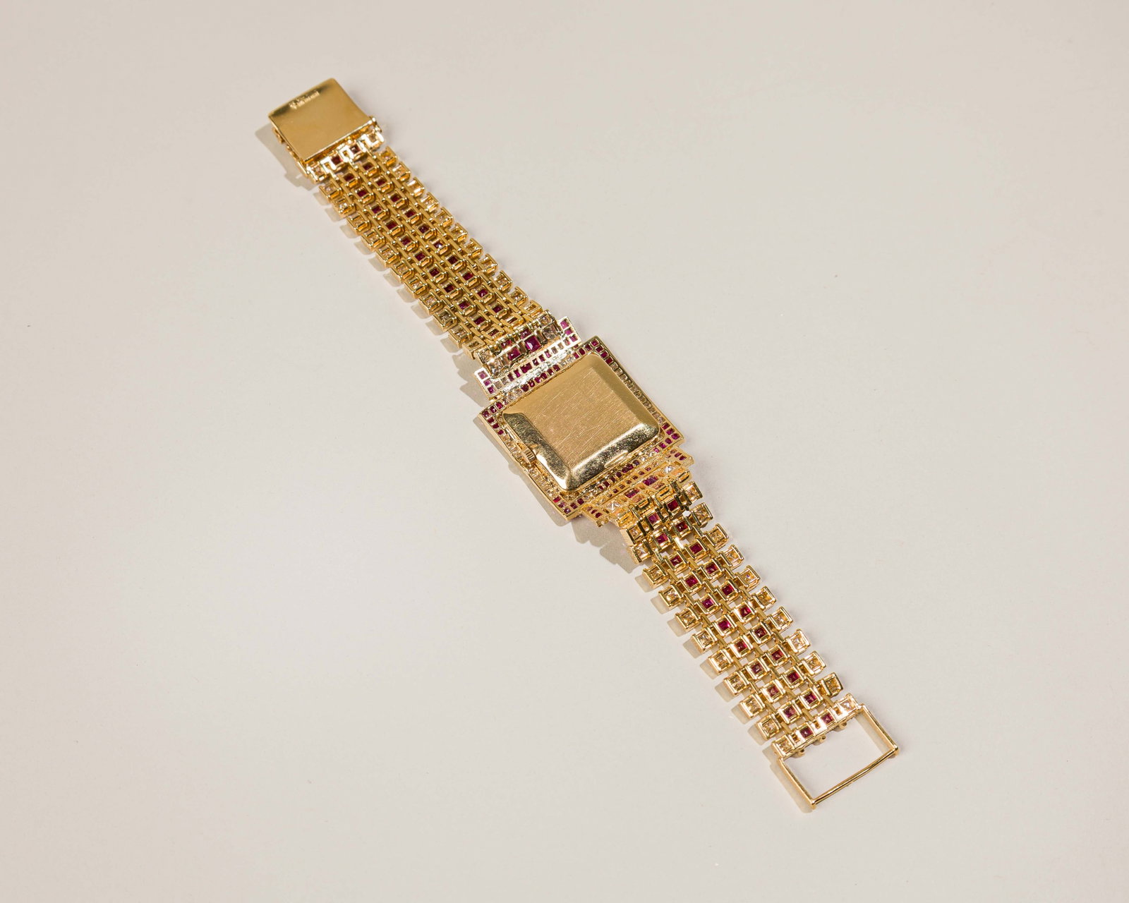Patek Philippe In 18K Yellow Gold With Rubies And Diamond,Box And Papers - 2
