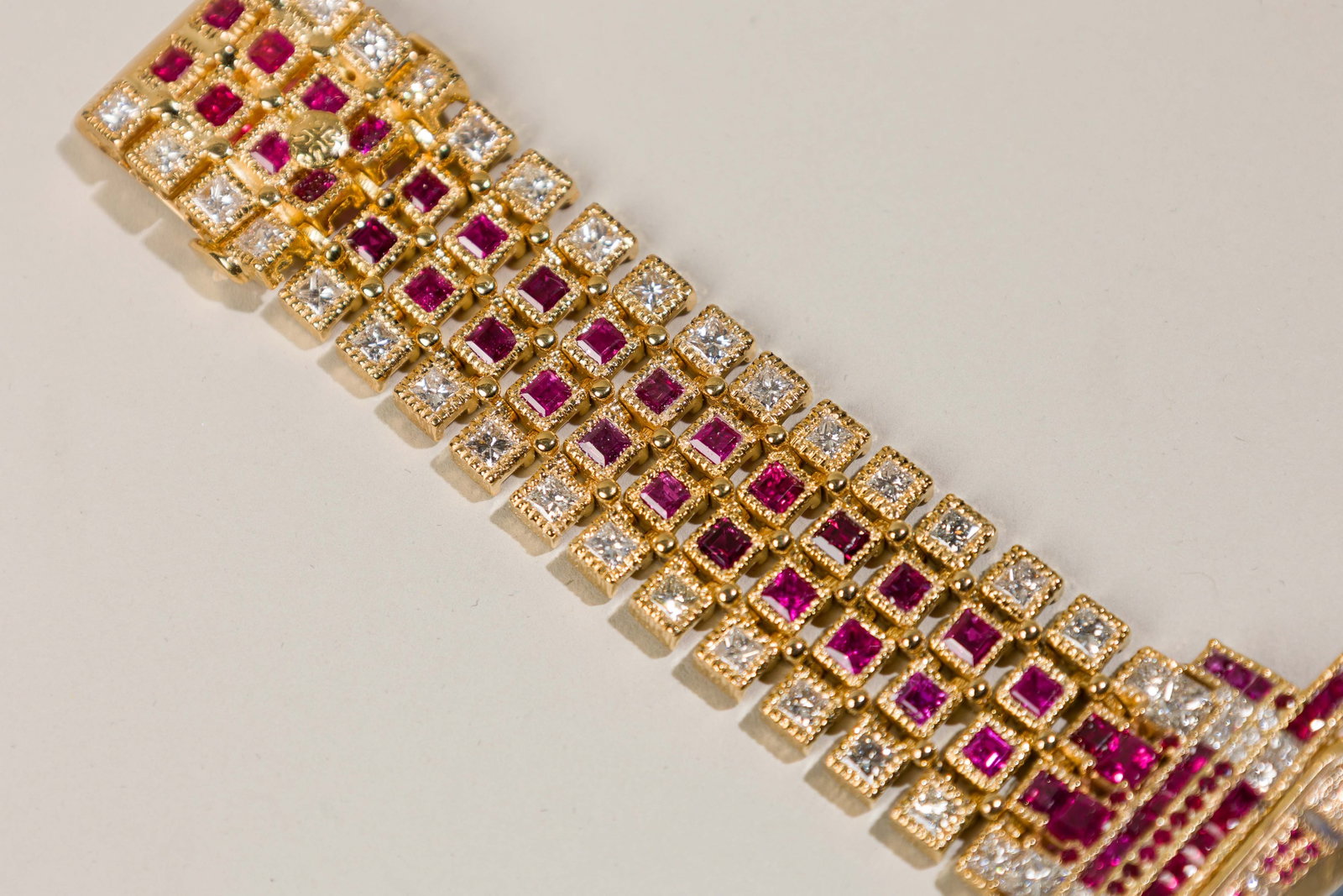 Patek Philippe In 18K Yellow Gold With Rubies And Diamond,Box And Papers - 5