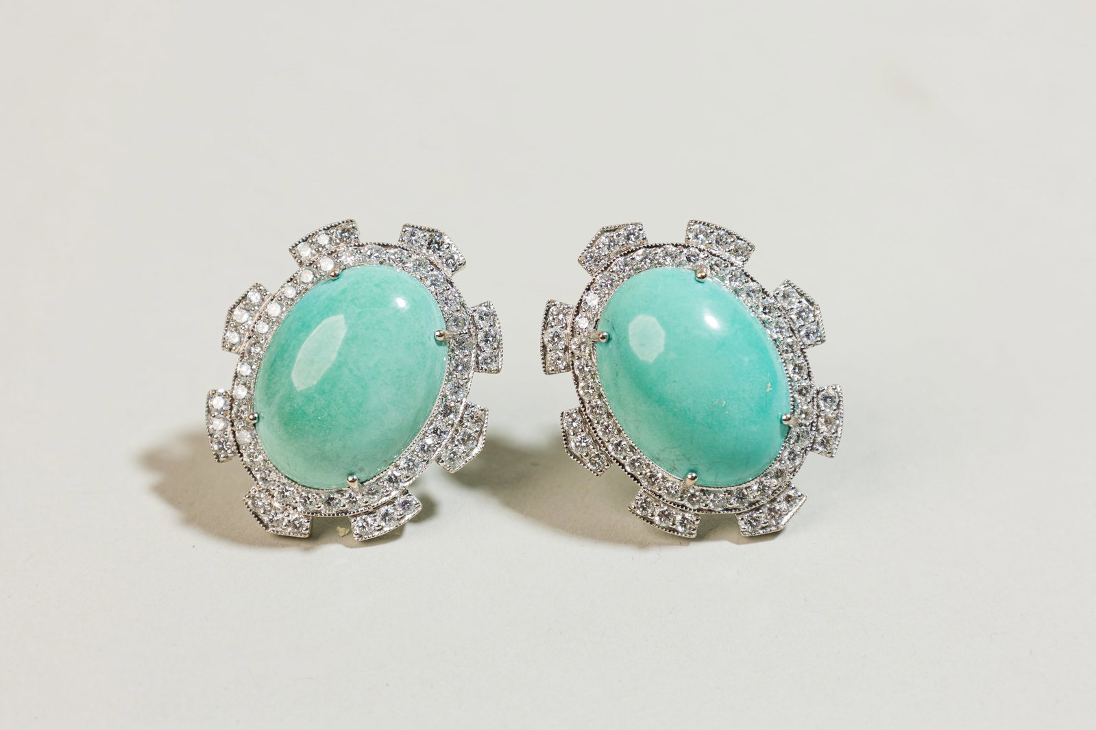 Turquoise And Diamond Gold Earrings (1 of 3)