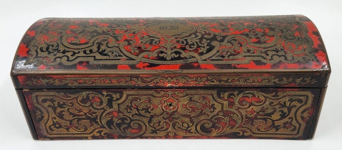 Antique late 18th or early 19th-century French desk box, in the style of André Charles Boulle (1 of 15)