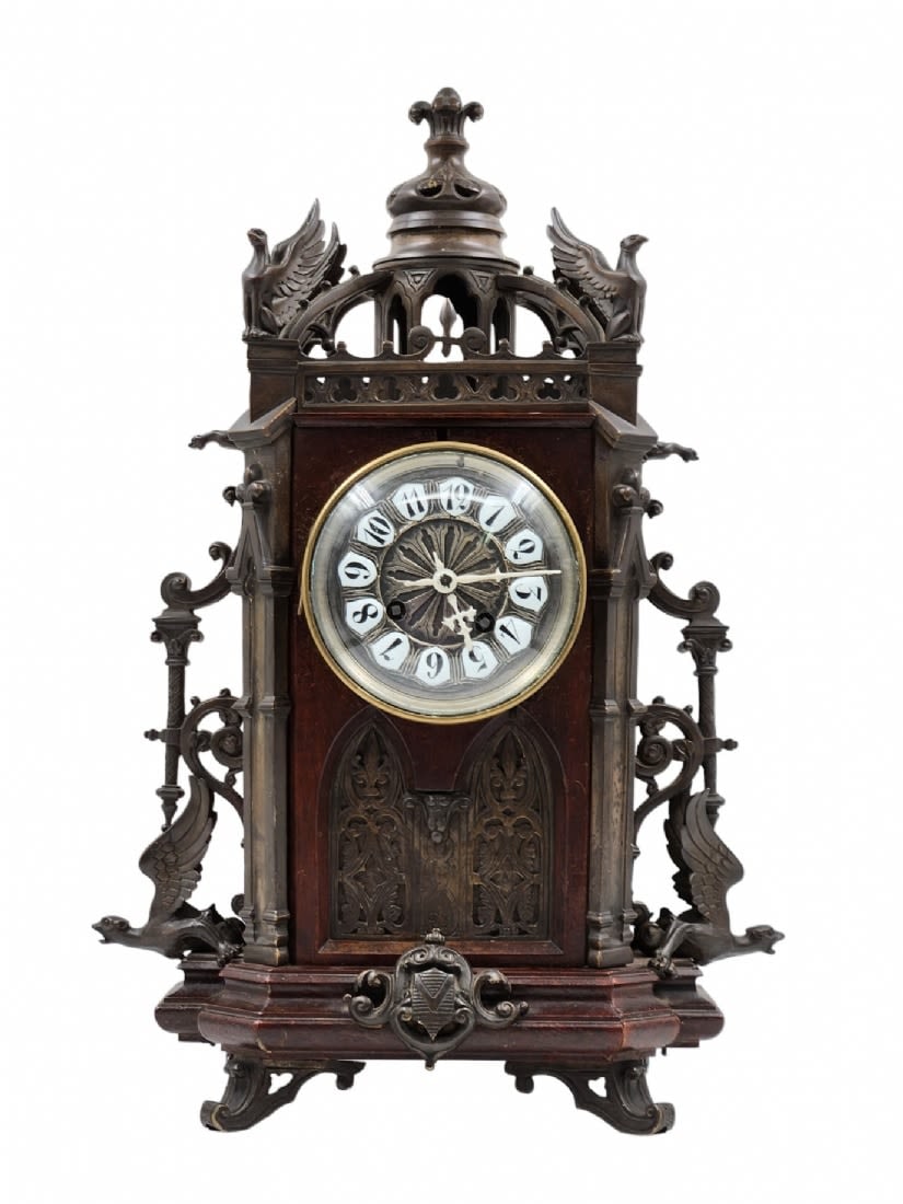 Antique French Mantel Clock, Neo-Gothic style, 19th century (1 of 9)