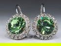 A pair of earrings plated with white gold with zirconia
