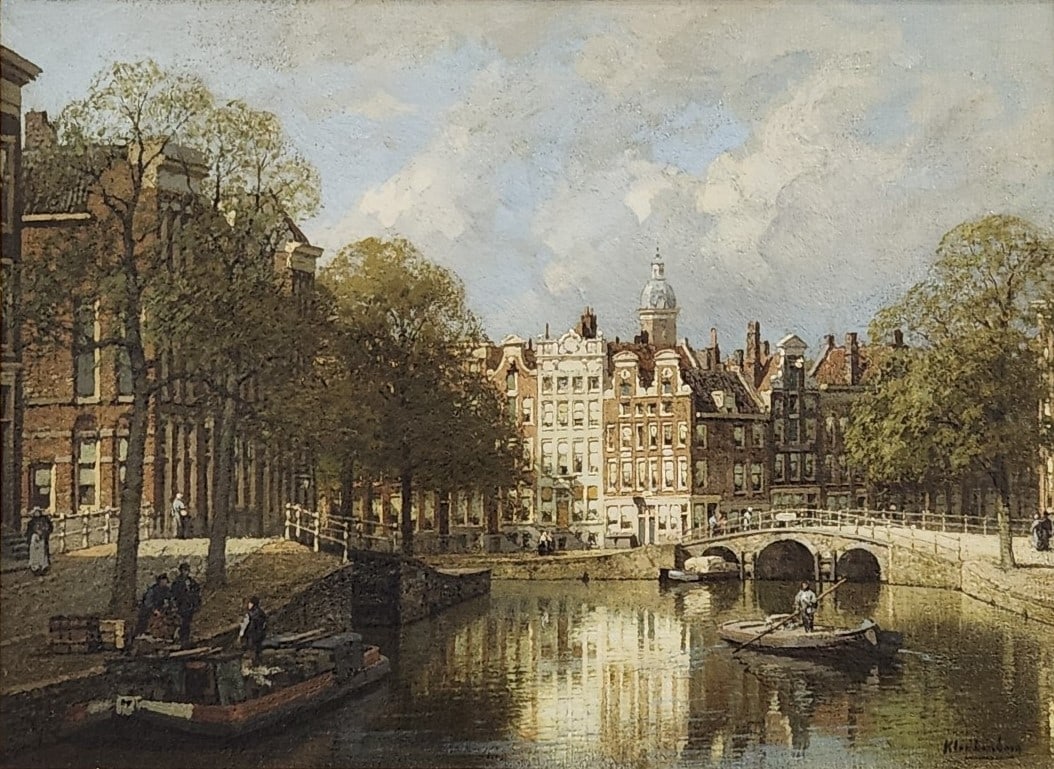 Karel Christiaan Johannes Klinkenberg - 'Boats near a bridge in Amsterdam' (1 of 20)
