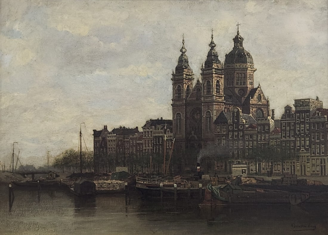 Karel Christiaan Johannes Klinkenberg - 'Boats in Amsterdam' (1 of 7)