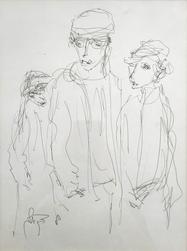 Moshe Bernstein (Israeli, 1920-2006) - Ink drawing on paper, signed (1 of 4)