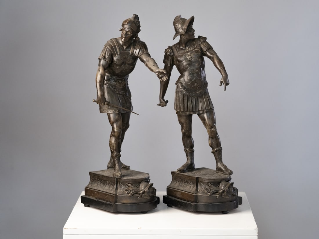 Pair of large antique Scheffler statues, attributed to Arthur Waagen (1 of 5)