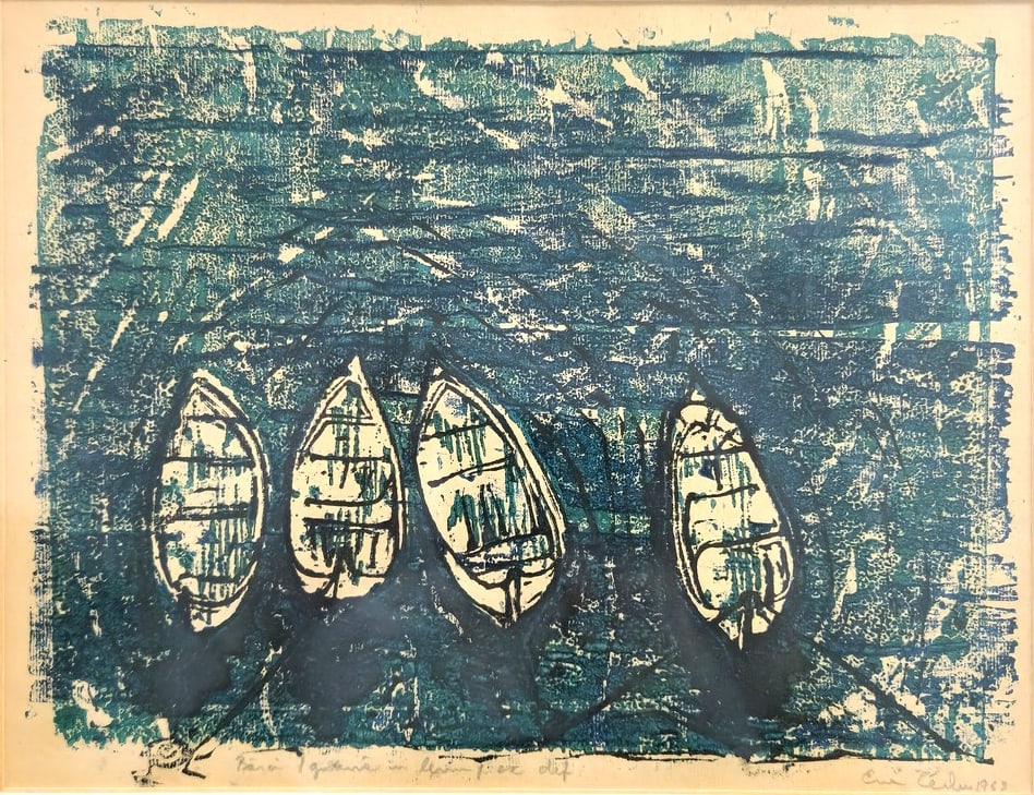 Eva Cerbu Siegler (Romanian, 1924-2008) - "Boats" (1 of 6)