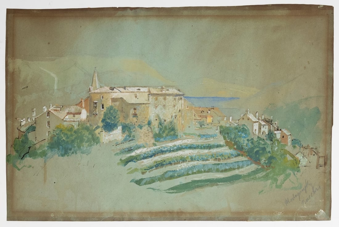 Laszlo Baro Mednyanszky (1852-1919), Mixed media on paper (1 of 3)