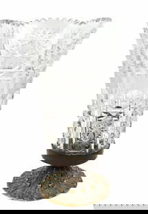 Table Lamp Base in Cast Brass and Hand-Polished Crystal: Table Lamp Base in Cast Brass and Hand-Polished Crystal, height: 30 cm Top opening diameter: 18 cmNotice: We are located in Israel and provide full packing and shipping service. You can ask us for a s