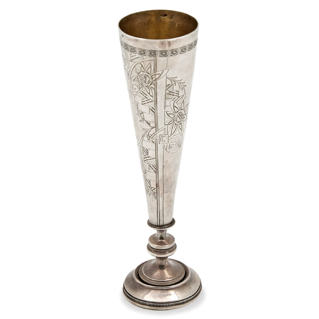 Large Russian Silver Goblet, Hallmarked 875 and Silversmith Initials MUF (in Russian: ???) (1 of 6)