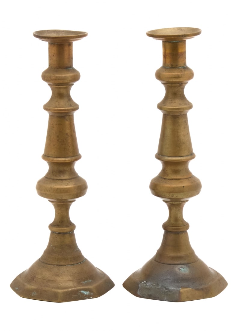 Pair of Antique Moroccan Candlesticks, Made of Cast Brass: Pair of Antique Moroccan Candlesticks, Made of Cast Brass, height: 30.5 cm Base width: 12 cmNotice: We are located in Israel and provide full packing and shipping service. You can ask us for a shippin