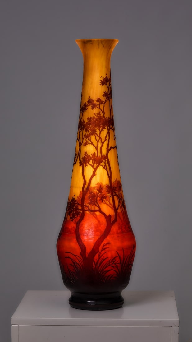 Large and Exceptionally Tall French Glass Vase by Daum Nancy (1 of 14)