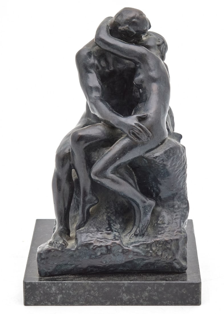 "The Kiss" by Auguste Rodin Made of Filled Copper and Bearing Foundry Signature (1 of 6)