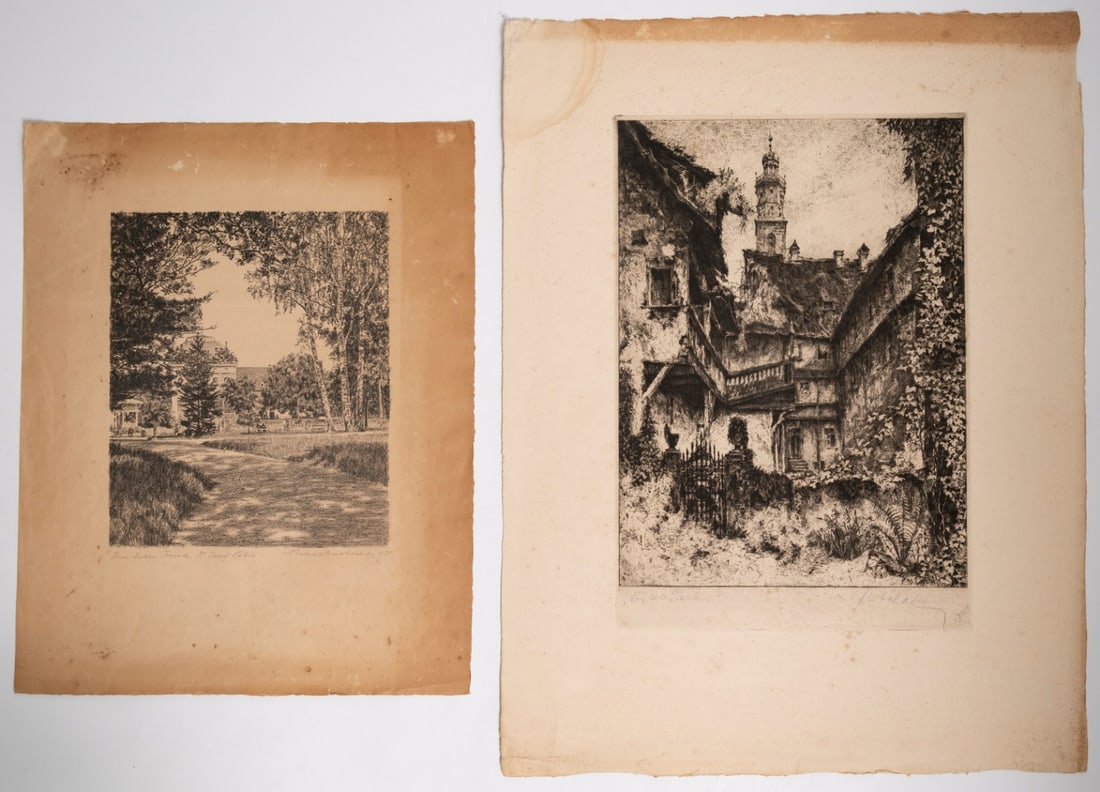 2 Antique Engravings Depicting Landscapes (1 of 8)