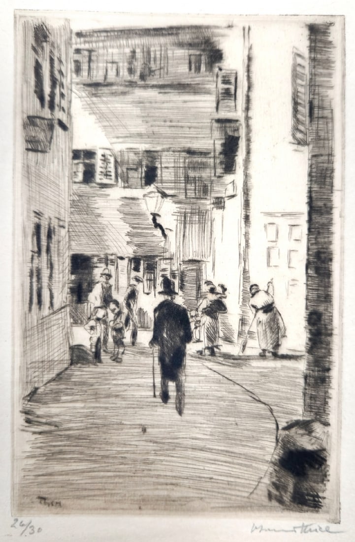 Johannes Thiel (1889–1962, Germany) Etching - Man in the City (1 of 4)