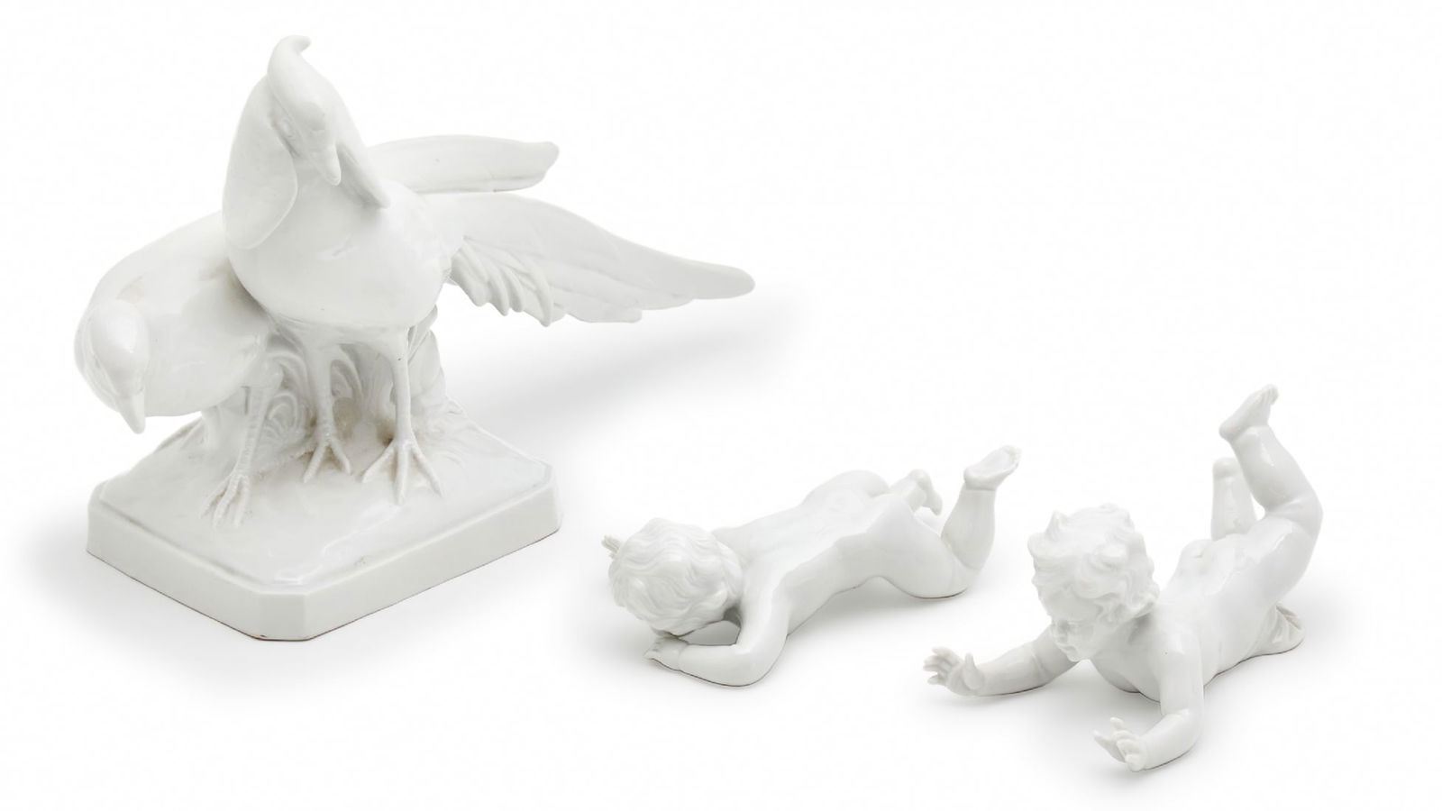 Three White Porcelain Statues by Unter Weiss Bach Germany (1 of 6)