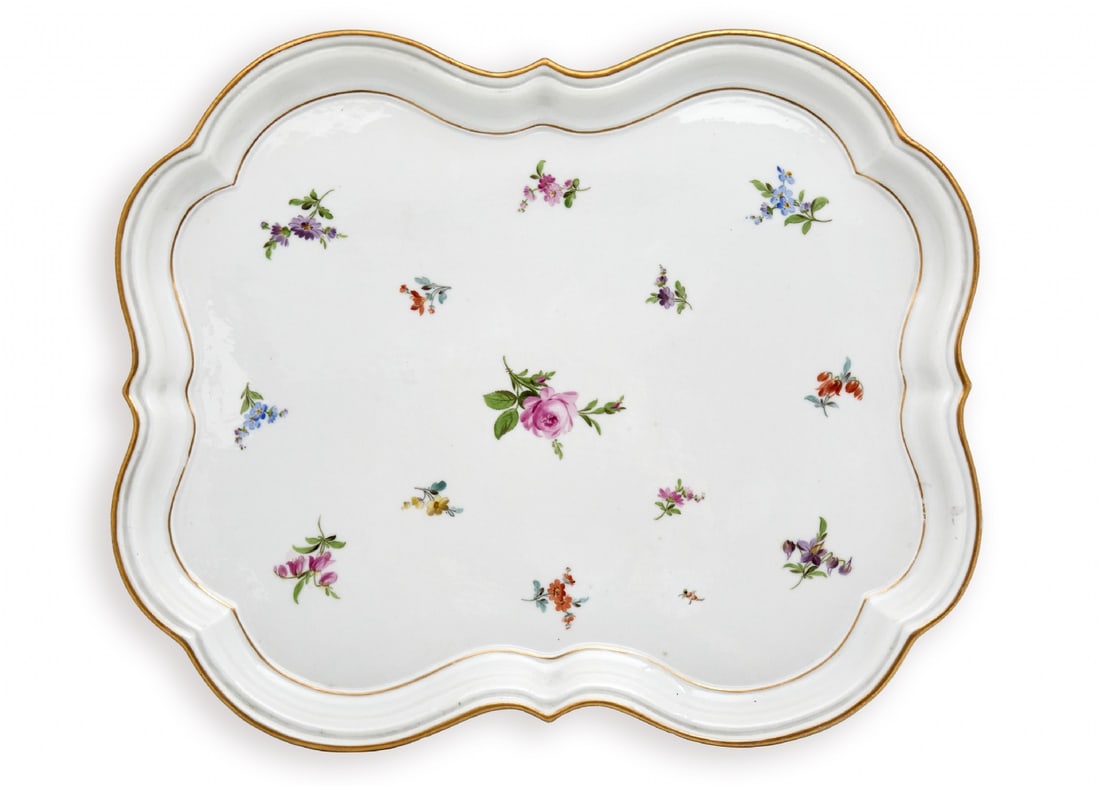 Antique German Porcelain Tray by 'Meissen', Signed (1 of 4)