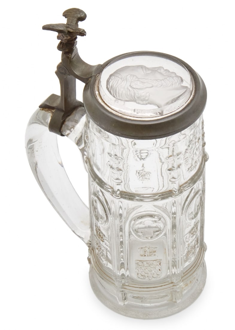 Antique Beer Glass Made of Glass and Pewter (1 of 2)