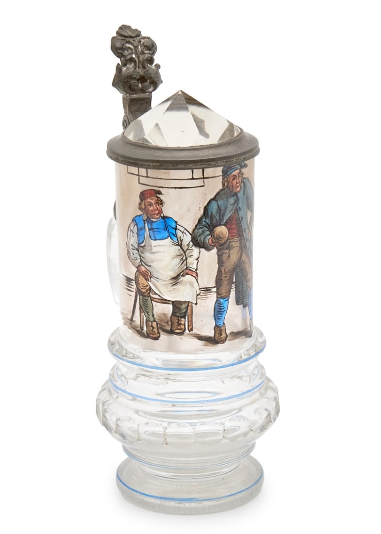 Antique German Beer Tankard or Beer Stein Made of Stained Glass (1 of 2)