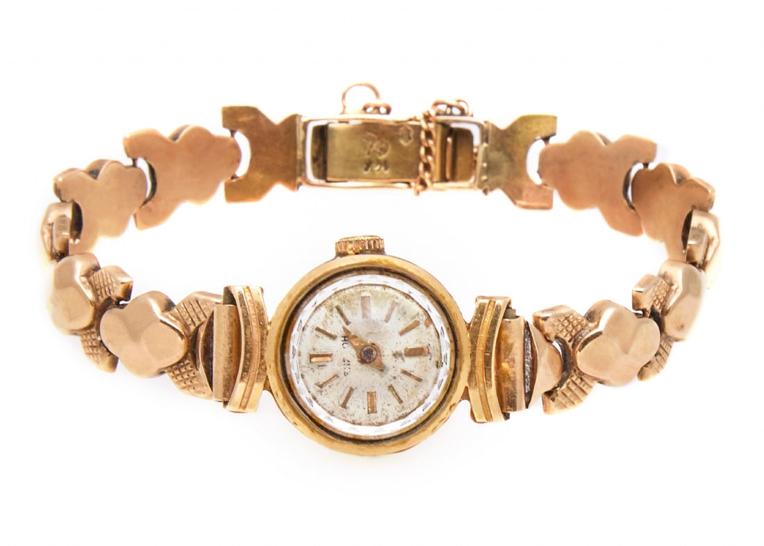 Women's Wristwatch Made of 18 Karat Yellow Gold, Signed, with a 14 Karat Yellow Gold Strap (Signed) (1 of 5)