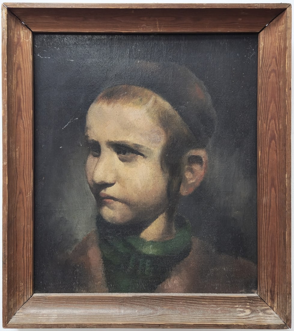 'Jewish Boy', Oil on Board, Unsigned: 'Jewish Boy', Oil on Board, Unsigned, scratches on paint Dimensions: 35X30 cm Frame dimensions: 38X33 cm Notice: We are located in Israel and provide full packing and shipping service. You ca