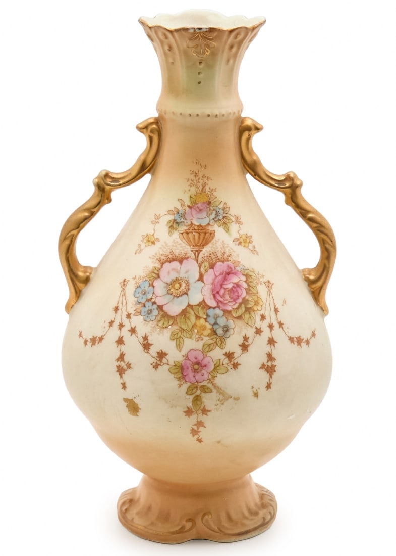 Antique English Porcelain Vase from the 19th Century (Victorian) by Crown Devon (1 of 3)