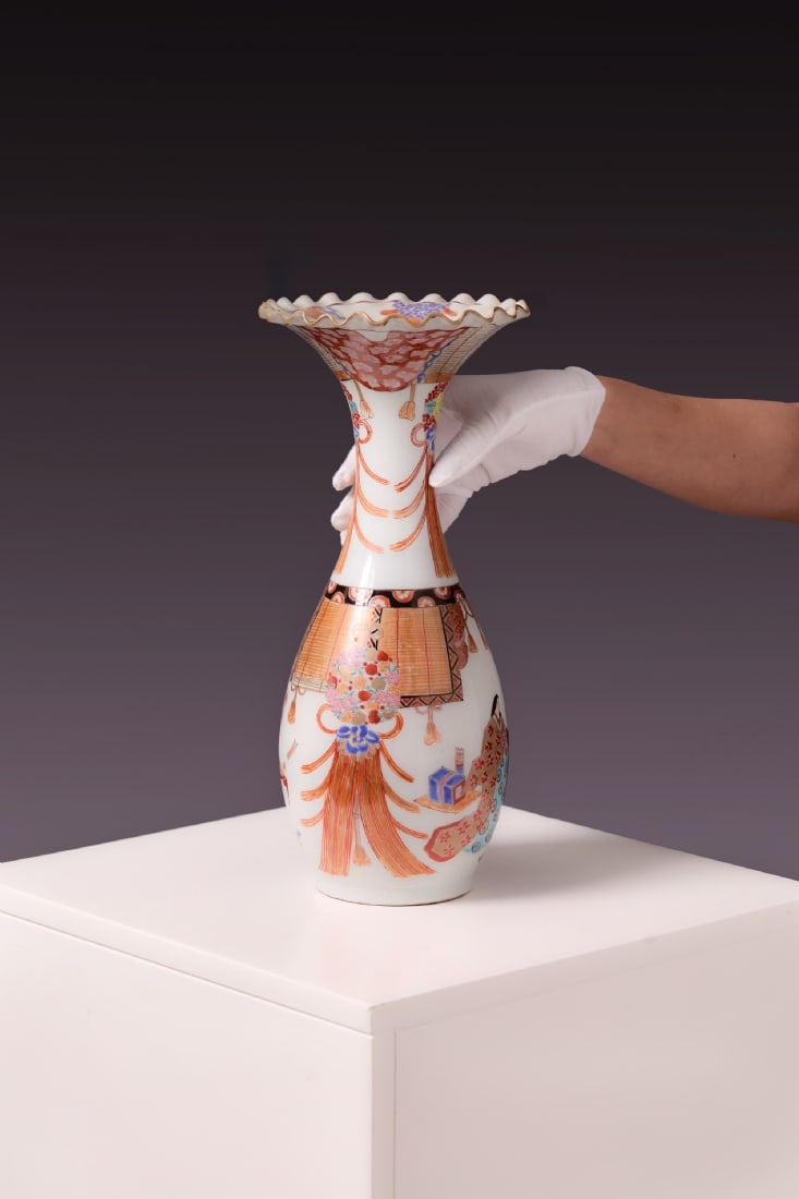 Antique Japanese Porcelain Vase, Late 19th Century, Arita Region, Hand-Painted Enamel (1 of 4)