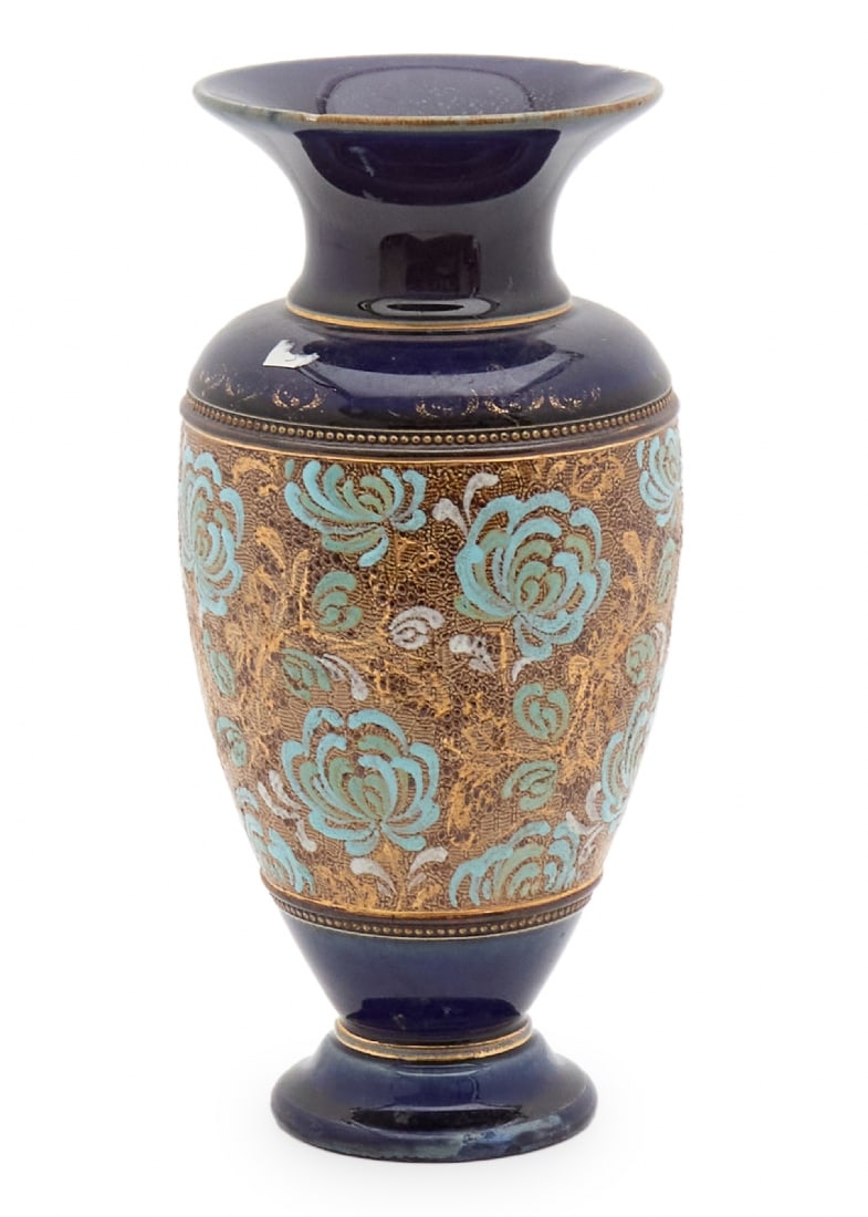 English Ceramic Vase by Royal Doulton, Decorated and Signed (1 of 2)