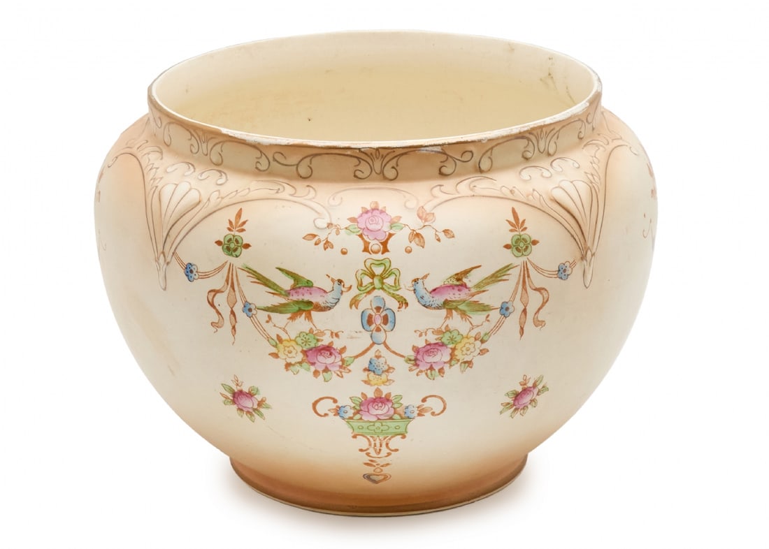 Antique English Porcelain Jardiniere from the 19th Century (Victorian), by Crown Devon (1 of 3)