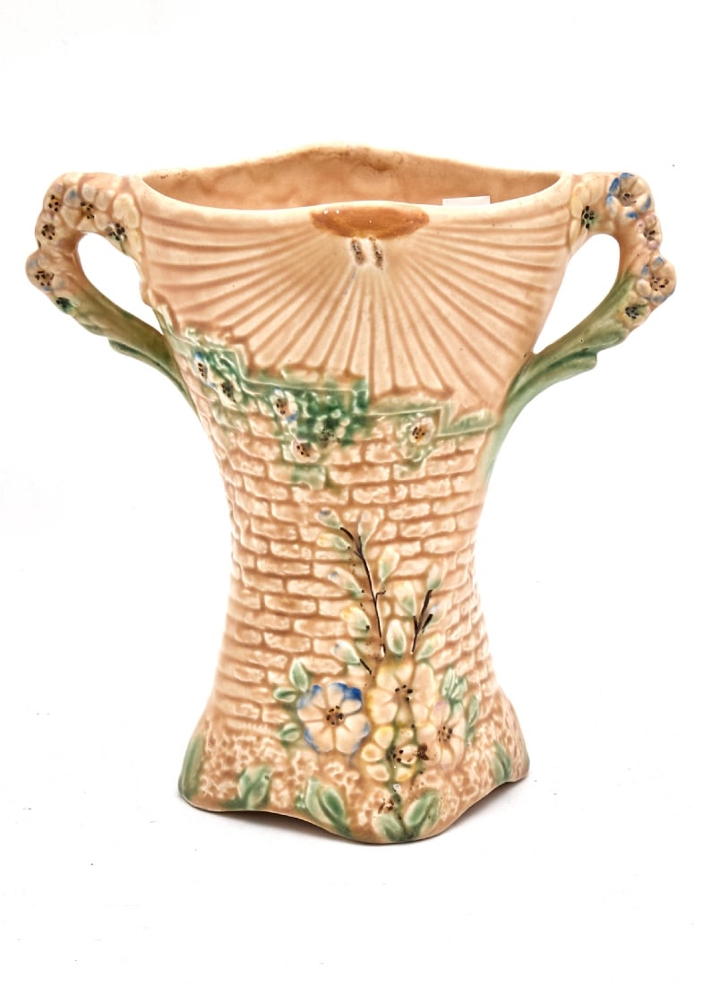 English Earthenware Vase by Arthur Wood, 1937, 'Garden Wall' Relief Pattern (1 of 3)