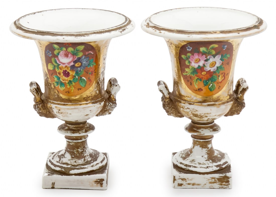 Pair of French Porcelain Vases, Manufactured by One of the 'Old Paris' Factories (1 of 2)