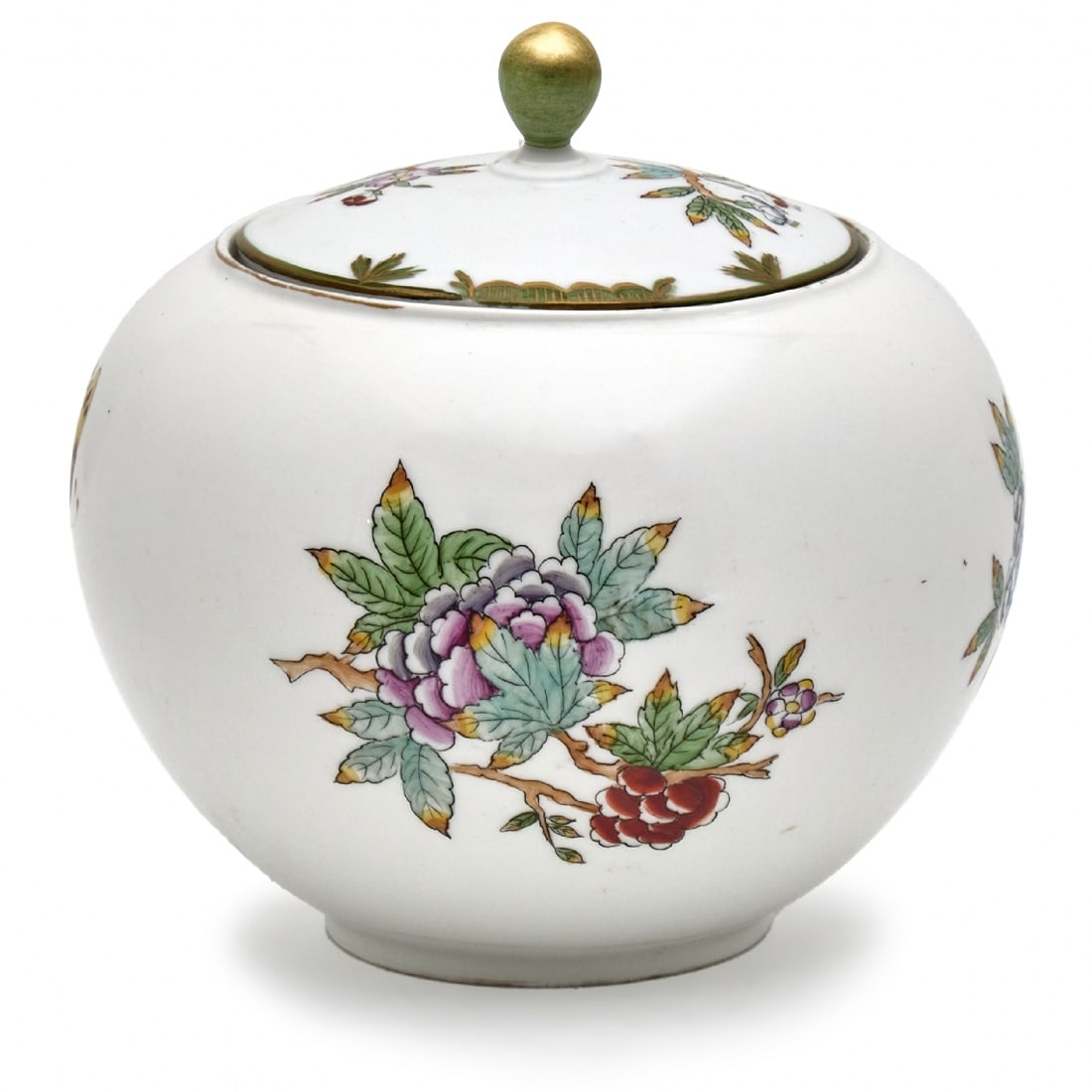 Spherical Porcelain Vessel with Matching Lid, Manufactured by 'Elit Porzellan Luzern Schweiz' (1 of 4)