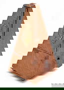 Victorian Mechanical Metronome Made of Wood - Made in England: Victorian Mechanical Metronome Made of Wood - Made in England, in working condition, with a decorated brass front plate inscribed: �BEST ENGLISH MAKE / METRONOME DE MAELZEL / LONDON�