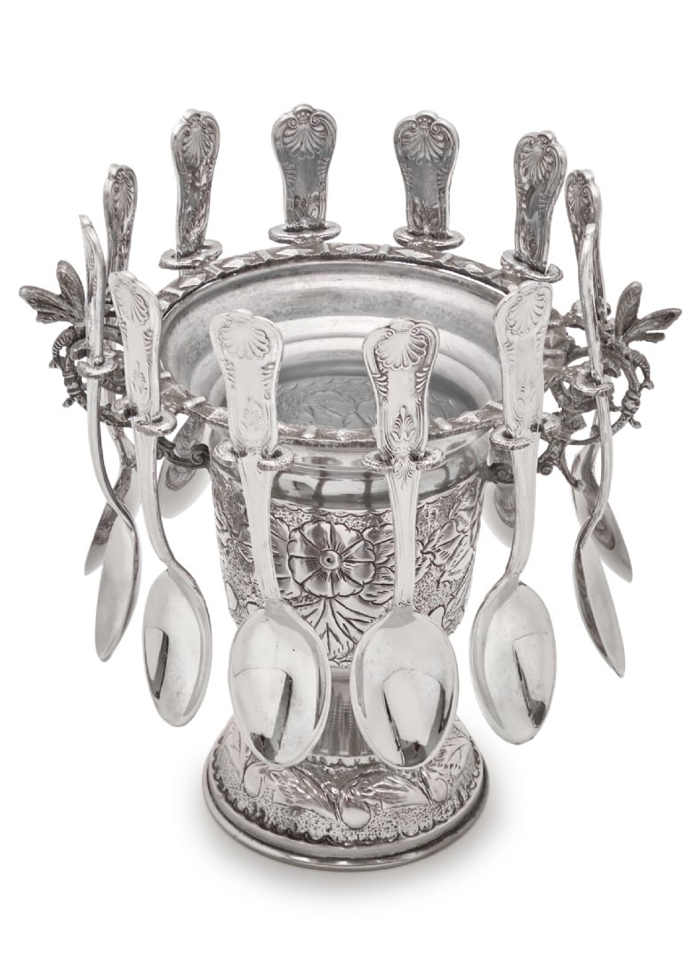 Silver-Plated Metal Tableware for Serving and Storing Spoons (1 of 4)