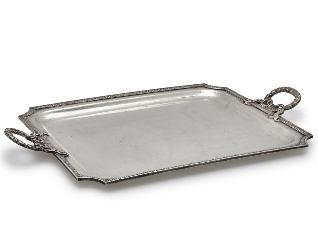 Silver-Plated Brass Tray, Signed (1 of 5)