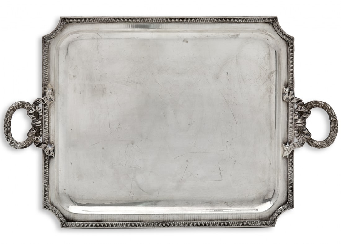 Silver-Plated Brass Tray, Signed - 2