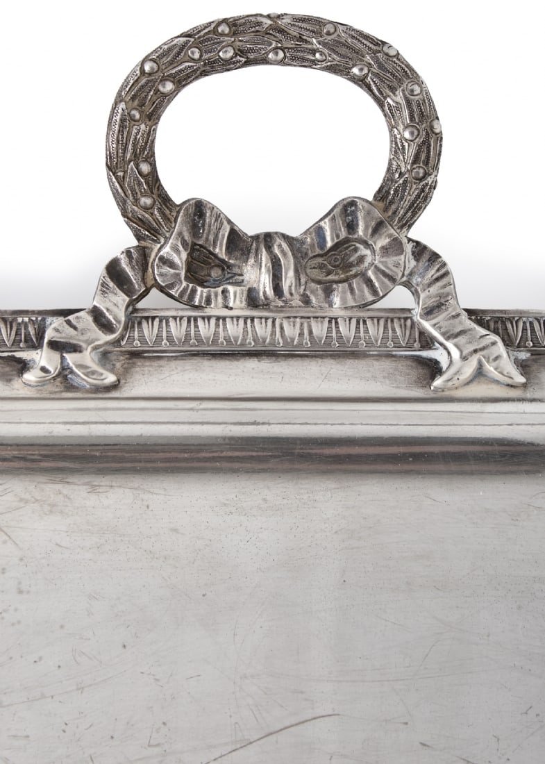 Silver-Plated Brass Tray, Signed - 3