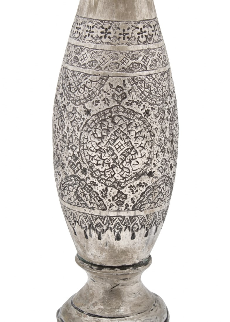 Persian Silver Vase, Hand-Decorated, Unsigned - 3