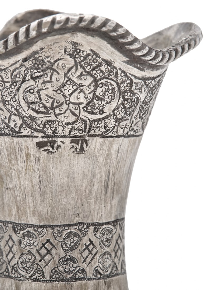 Persian Silver Vase, Hand-Decorated, Unsigned - 4