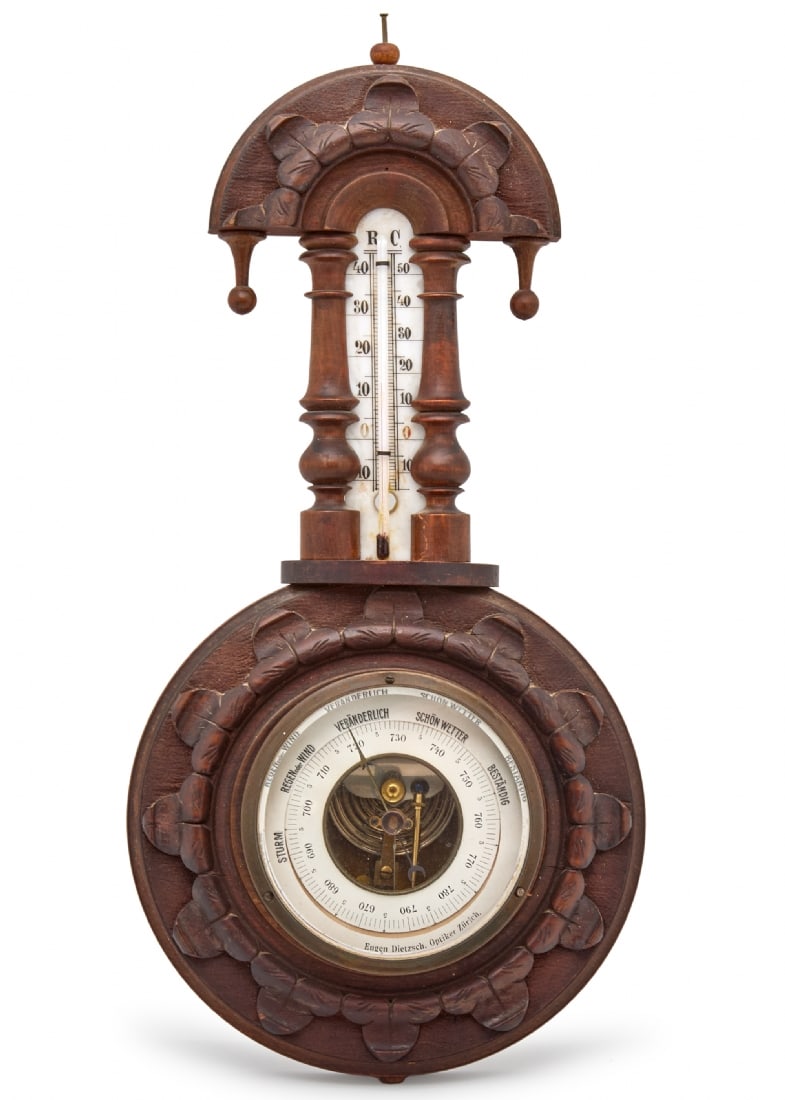 Decorative Wall Barometer and Thermometer, 1950s by Eugen Dietzsch, Zurich (1 of 2)