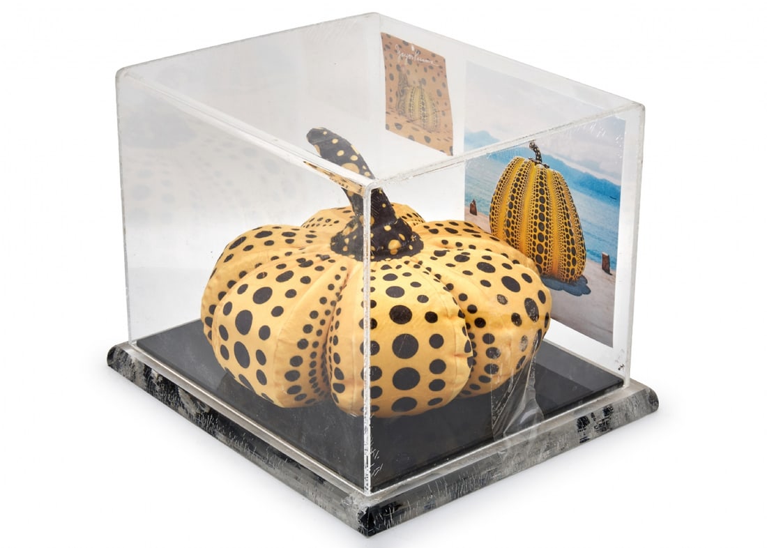 Fabric Cushion in the Shape of a Yellow Pumpkin in the Iconic Design of Yayoi Kusama (1 of 8)