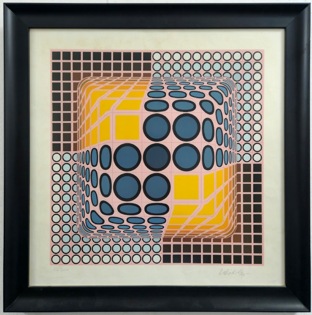 Victor Vasarely - 'Composition' Lithograph, Signed in Pencil and Numbered 82/300 (1 of 2)