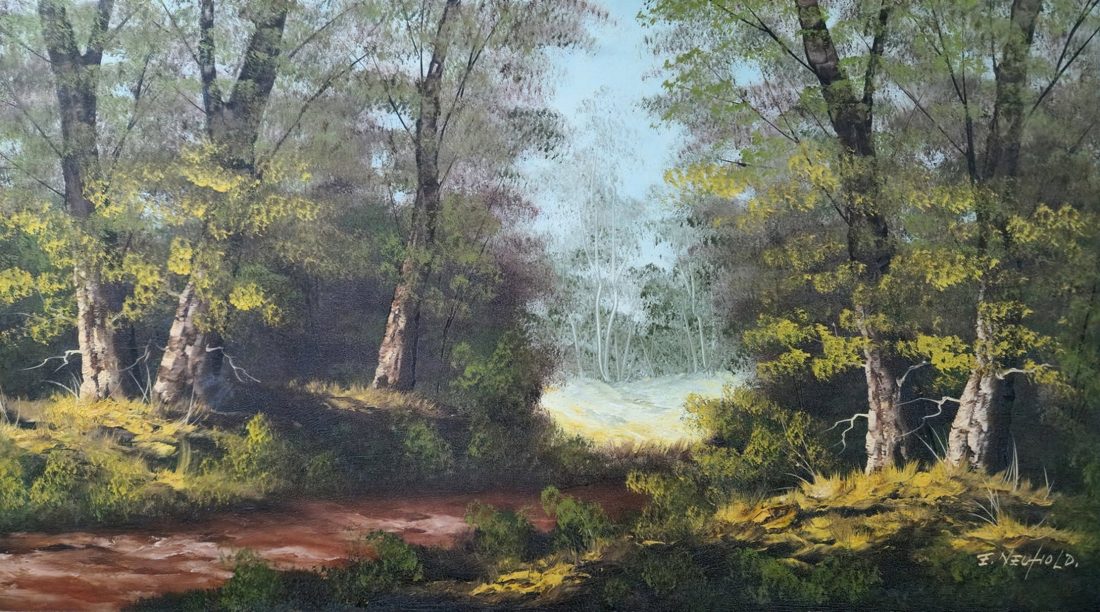 'Path in the Forest' - Oil on Canvas, Signed (1 of 4)