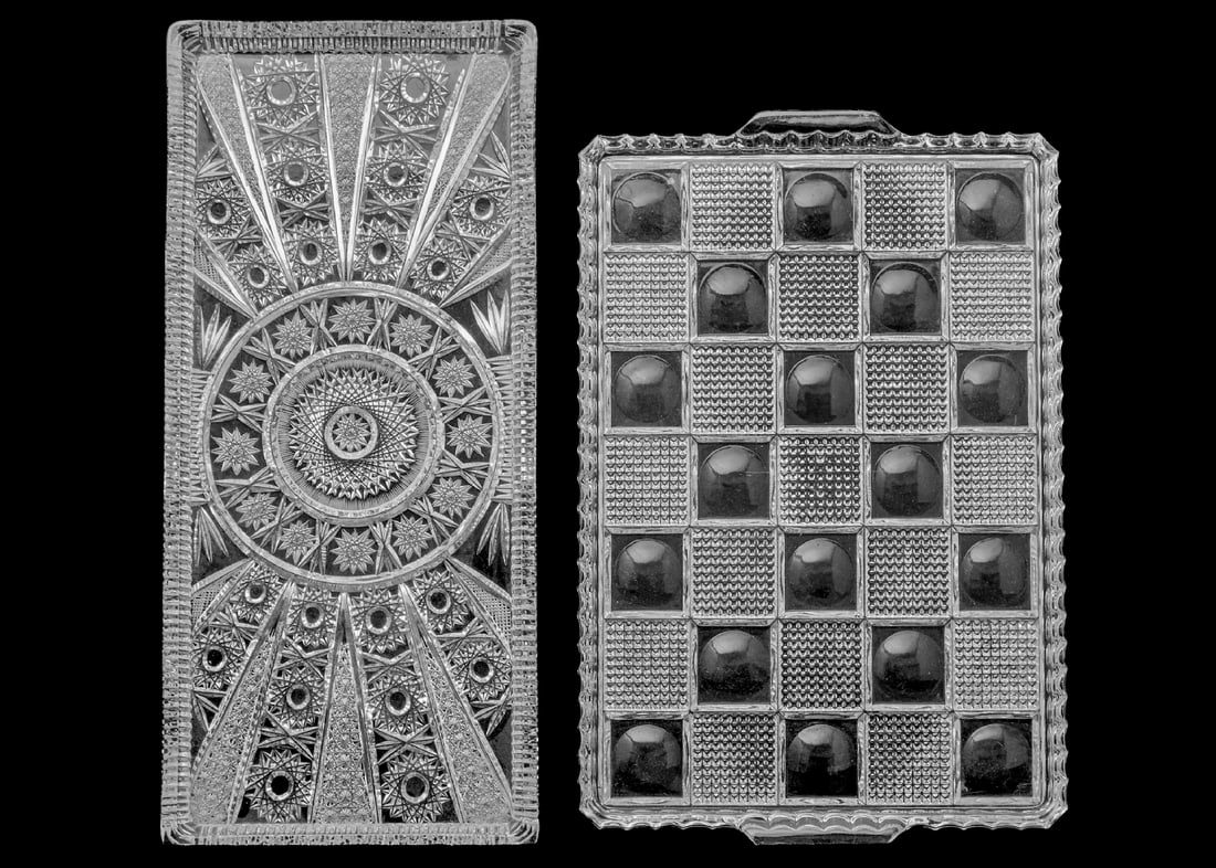 Pair of Decorative Crystal Trays in Various Sizes and Designs: Pair of Decorative Crystal Trays in Various Sizes and Designs, tray dimensions: 18X40 cm 33X24 cm Notice: We are located in Israel and provide full packing and shipping service. You can ask us for a s