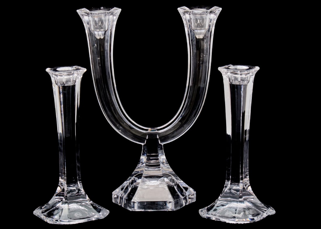 Pair of Vintage Crystal Candle Holders Nachtmann & Towle (1 of 4)