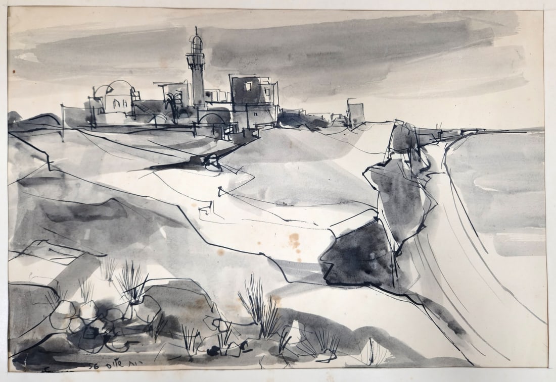 Ruth Schloss (1922-2013) Watercolors on Paper, Signed and Dated 1956: Ruth Schloss (1922-2013) Watercolors on Paper, Signed and Dated 1956, unframed Minor blemishes on the paper Painting dimensions: 35X50 cm Notice: We are located in Israel and provide full packing and 